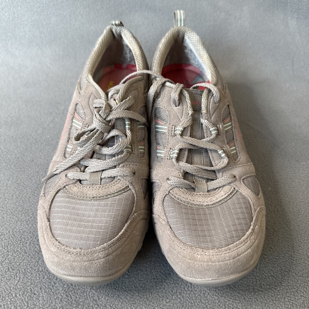 Skechers Shoes Womens 8 Gray Relaxed Fit‎ Memory Foam Sneakers Light New SN22544